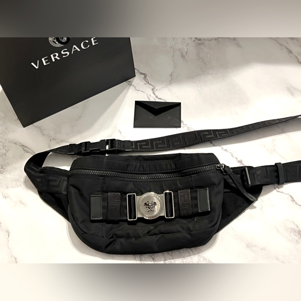 Versace Nylon Greca Ribbon Belt Bag